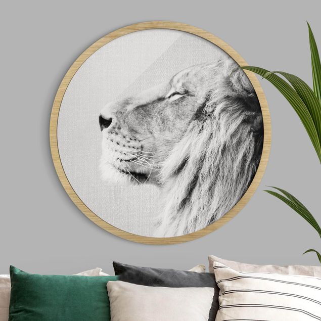 Tavlor lejon Lion Leopold Black And White