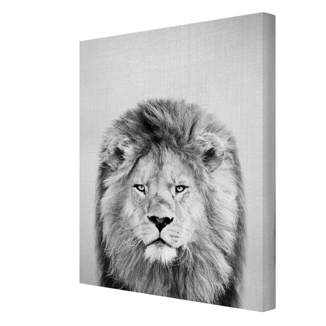 Canvastavlor djur Lion Linus Black And White
