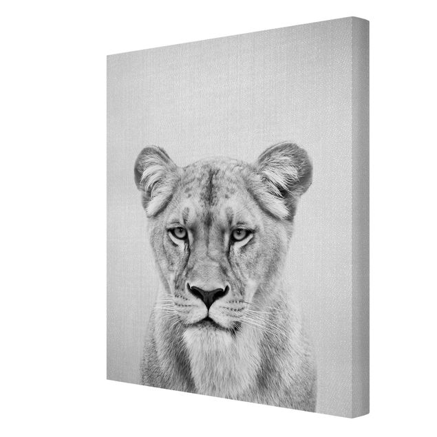 Canvastavlor djur Lioness Lisa Black And White