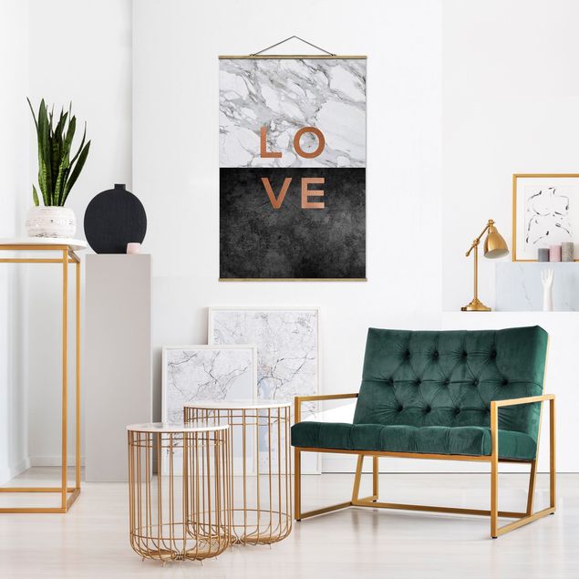 Tavlor modernt Love Copper And Marble