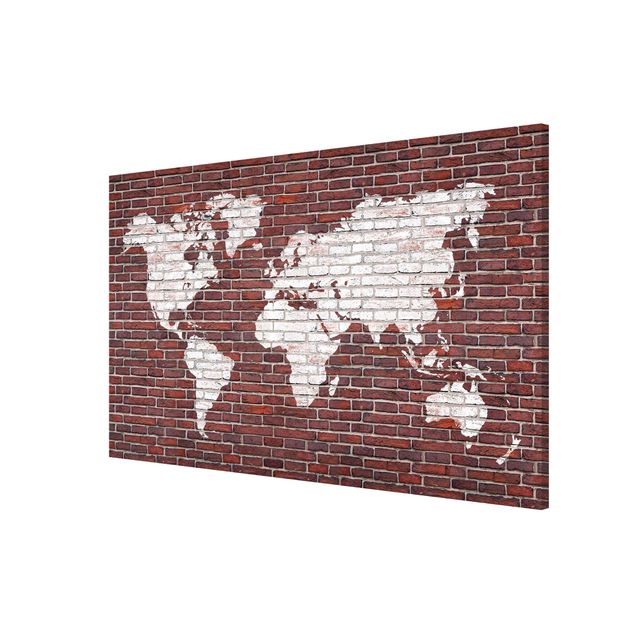 Magnettavla världskartor Brick World Map