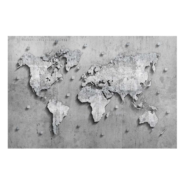 Magnettavla världskartor Concrete World Map