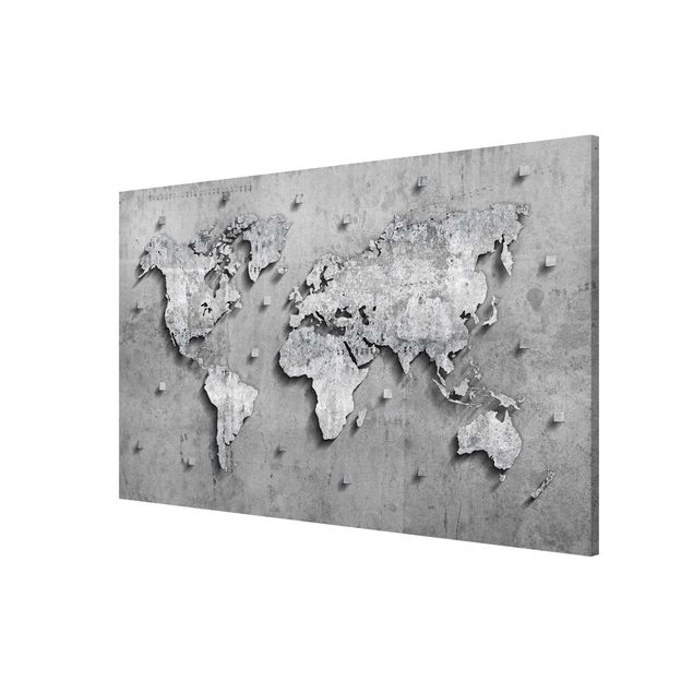 Magnettavla sten utseende Concrete World Map