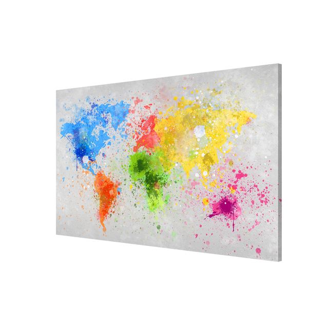 Tavlor världskartor Colourful Splodges World Map