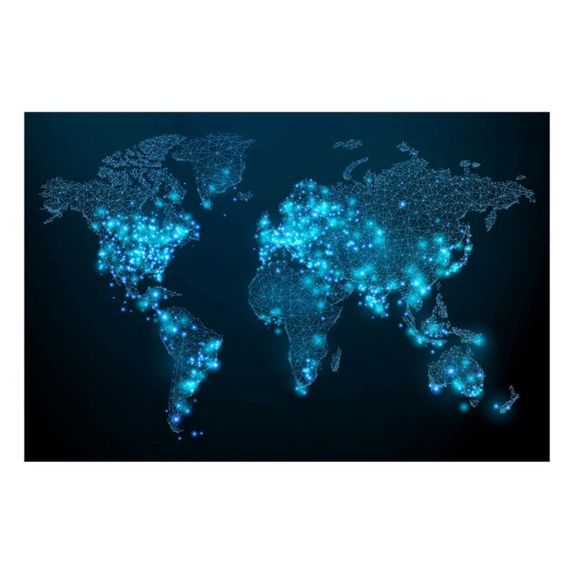 Magnettavla världskartor Connected World World Map