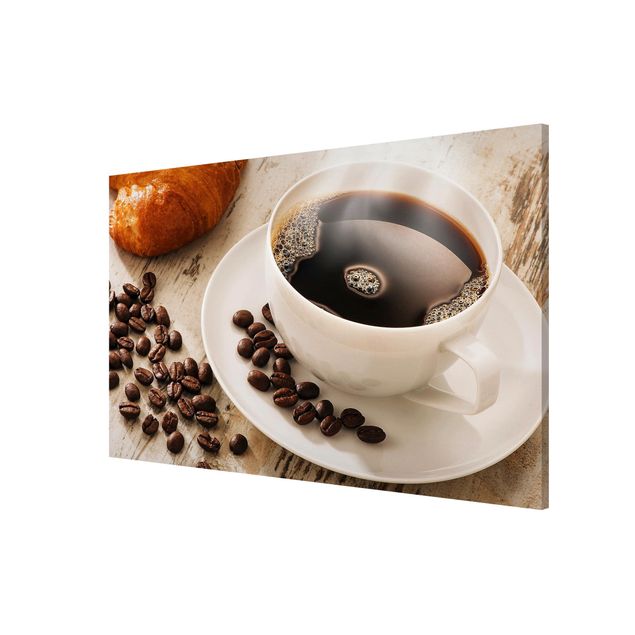 Tavlor modernt Steaming coffee cup with coffee beans