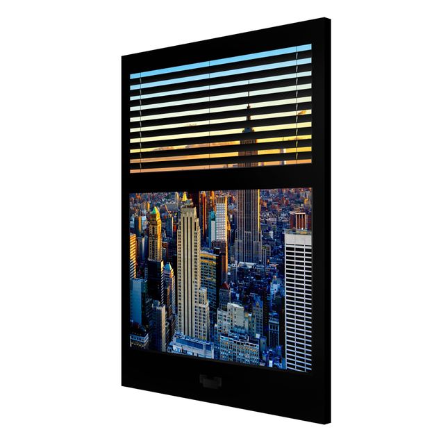 Tavlor arkitektur och skyline Window View Blinds - Sunrise New York