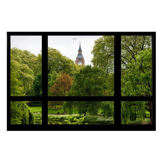 Tavlor London Window overlooking St. James Park on Big Ben