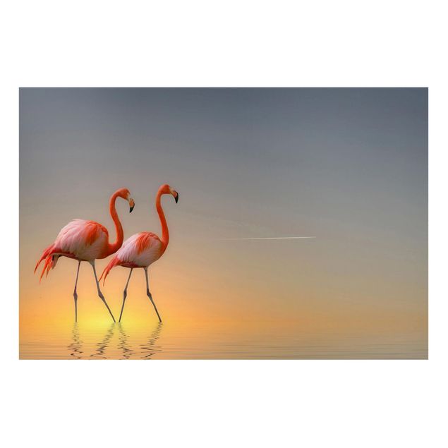 Magnettavla djur Flamingo Love