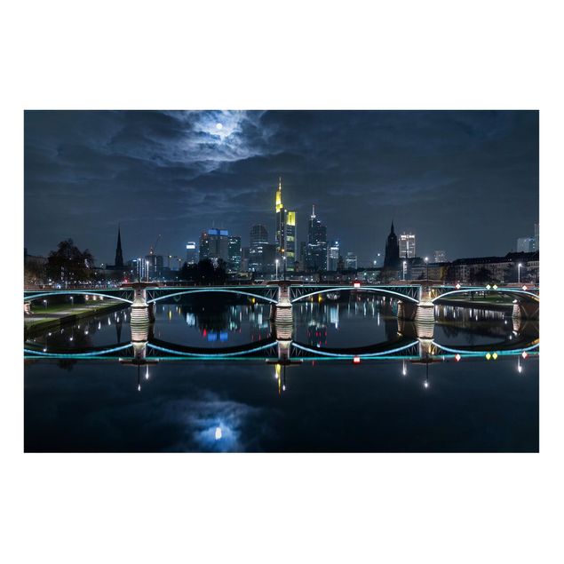 Tavlor arkitektur och skyline Frankfurt At Full Moon