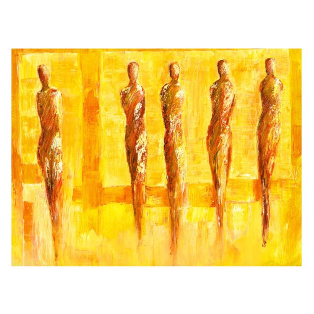 Tavlor konstutskrifter Petra Schüßler - Five Figures In Yellow