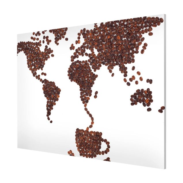 Magnettavla världskartor Coffee around the world
