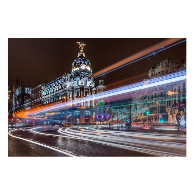 Tavlor arkitektur och skyline Madrid Traffic