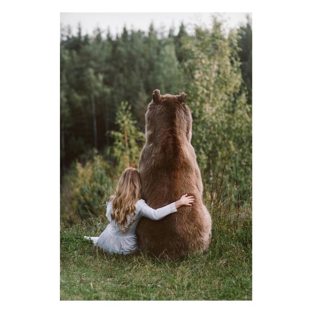 Kök dekoration Girl With Brown Bear