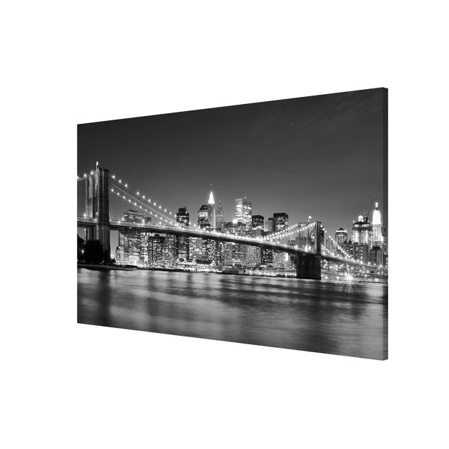 Tavlor arkitektur och skyline Nighttime Manhattan Bridge II