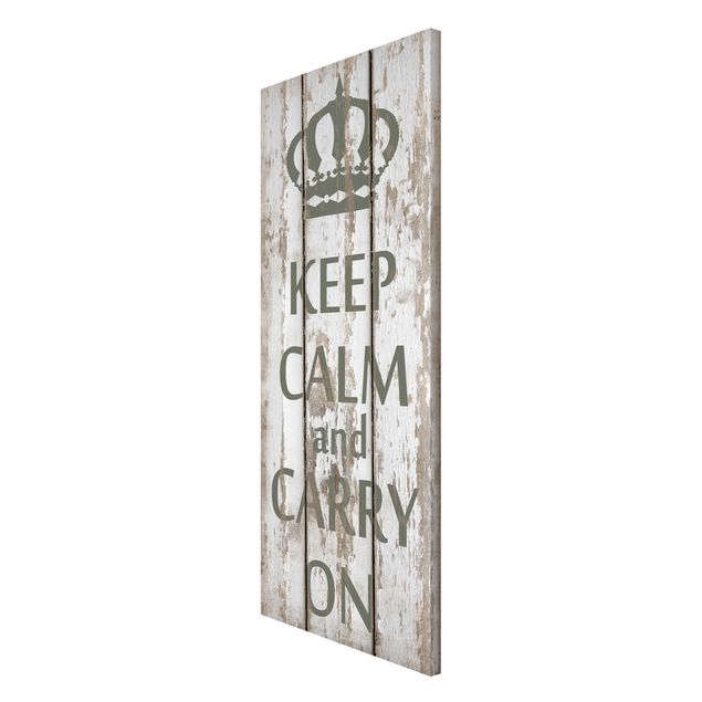 Magnettavla trälook No.RS183 Keep Calm And Carry On