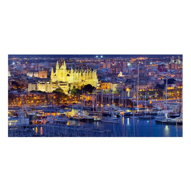 Tavlor arkitektur och skyline Palma De Mallorca City Skyline And Harbor