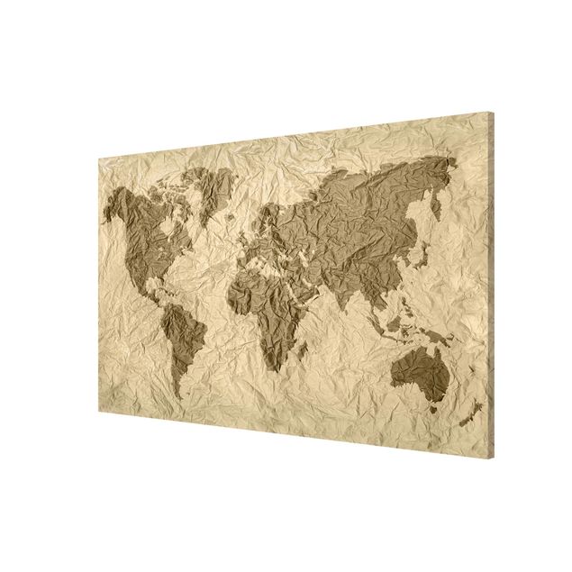 Tavlor världskartor Paper World Map Beige Brown