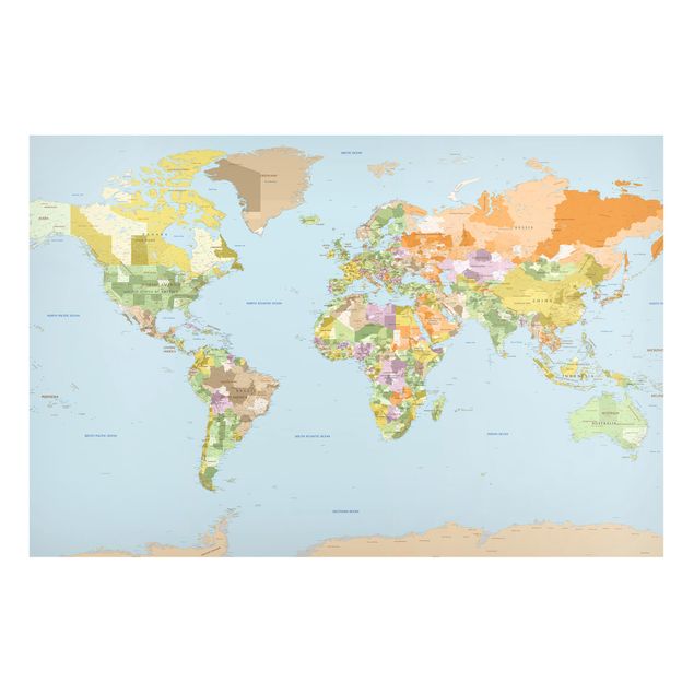 Magnettavla världskartor Political World Map