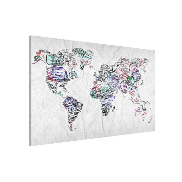 Kök dekoration Passport Stamp World Map
