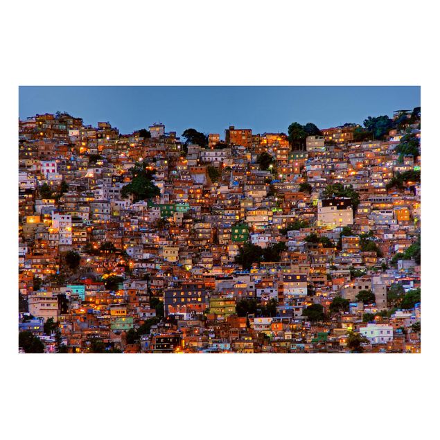 Tavlor arkitektur och skyline Rio De Janeiro Favela Sunset