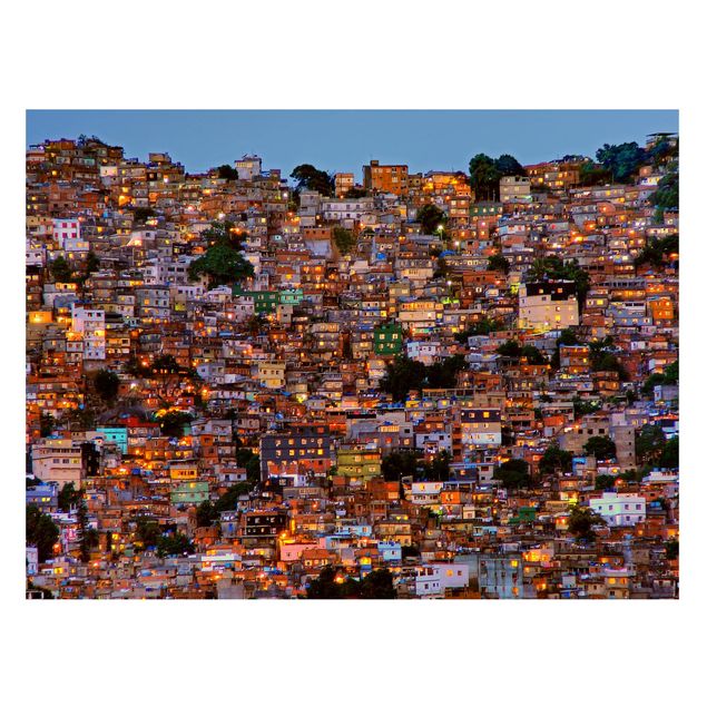 Tavlor arkitektur och skyline Rio De Janeiro Favela Sunset