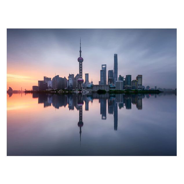 Tavlor arkitektur och skyline Shanghai Skyline Morning Mood