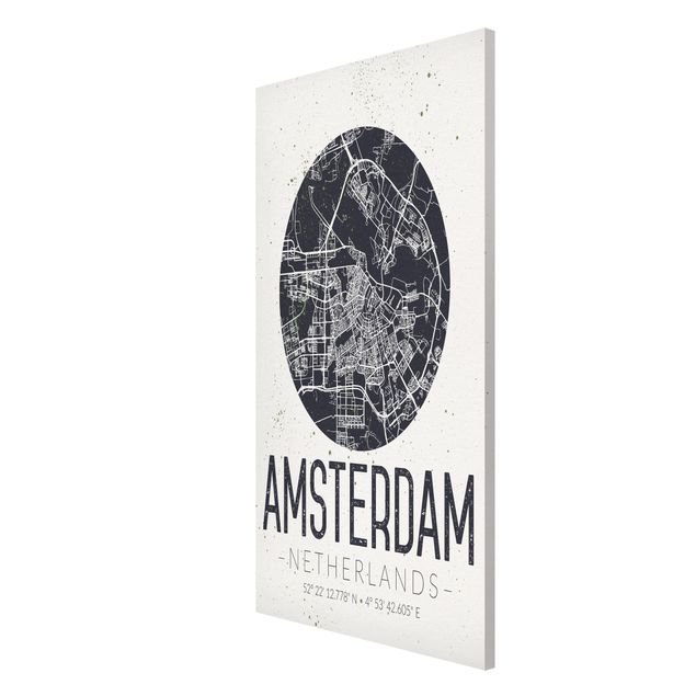 Magnettavla ordspråk Amsterdam City Map - Retro