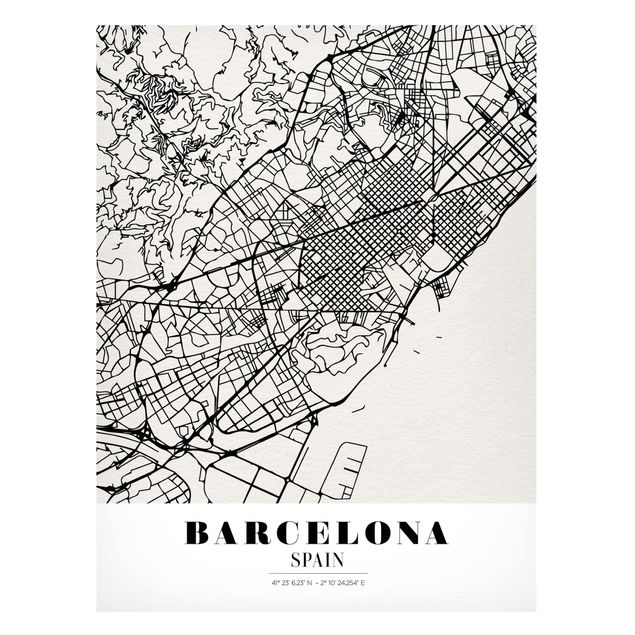 Magnettavla världskartor Barcelona City Map - Classic