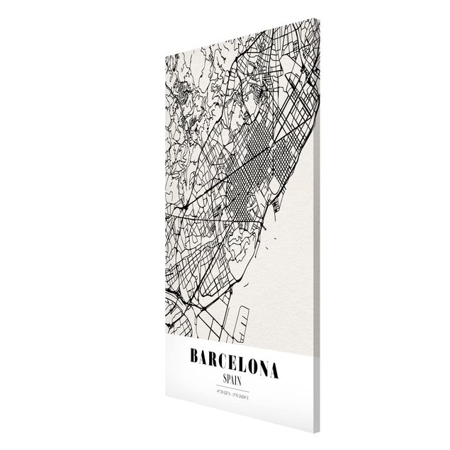 Magnettavla ordspråk Barcelona City Map - Classic
