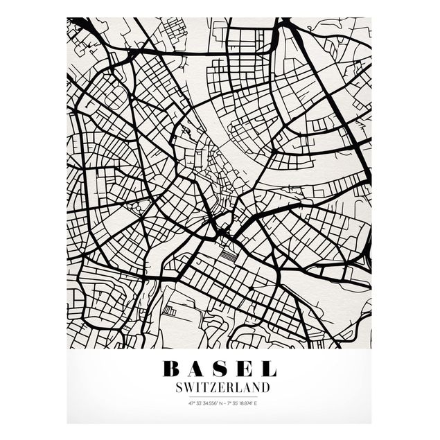 Magnettavla världskartor Basel City Map - Classic