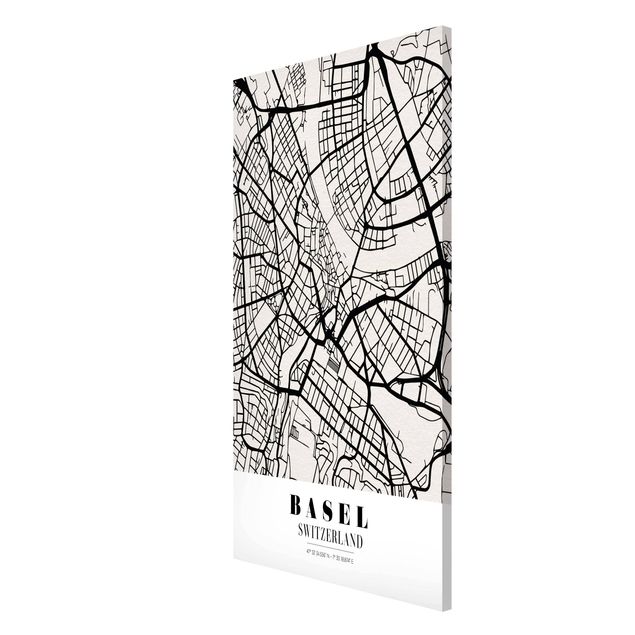 Magnettavla ordspråk Basel City Map - Classic