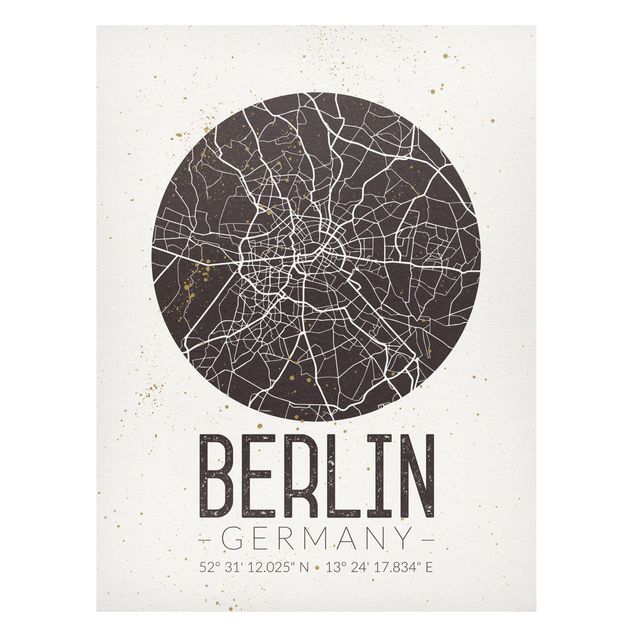 Magnettavla världskartor City Map Berlin - Retro