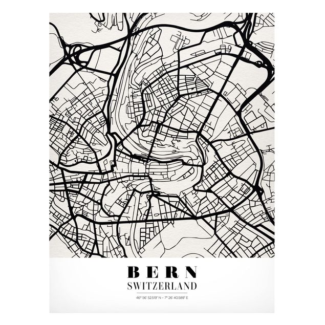 Magnettavla världskartor Bern City Map - Classical