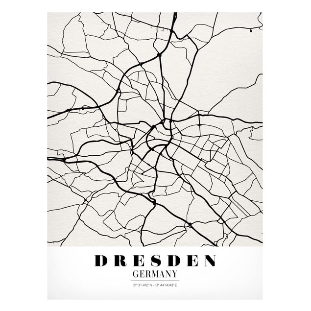 Magnettavla världskartor Dresden City Map - Classical