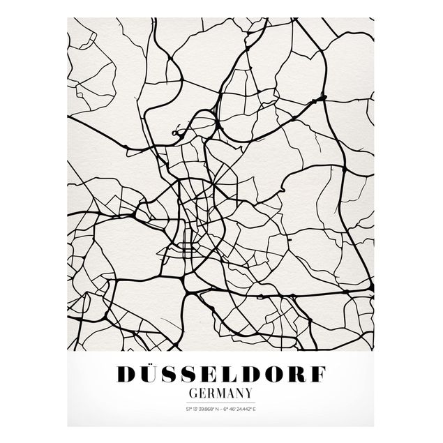 Magnettavla världskartor Dusseldorf City Map - Classic