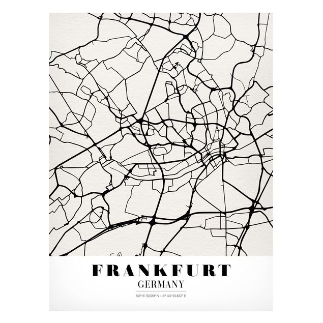 Magnettavla världskartor Frankfurt City City Map - Classical