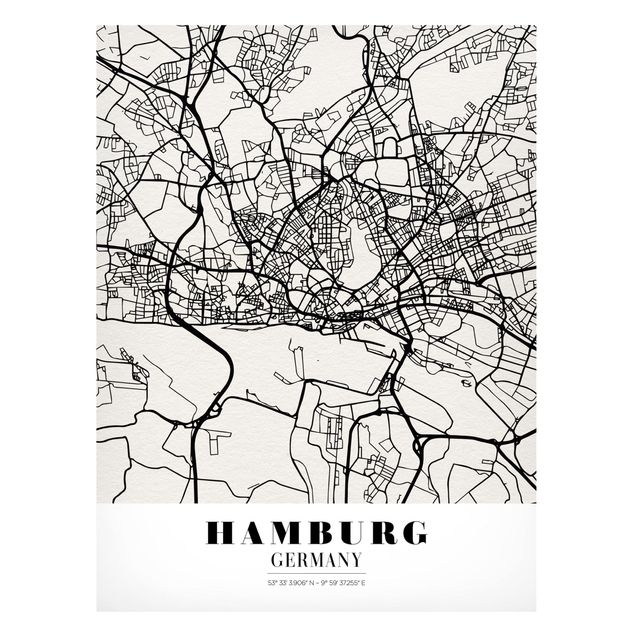 Magnettavla världskartor Hamburg City Map - Classic