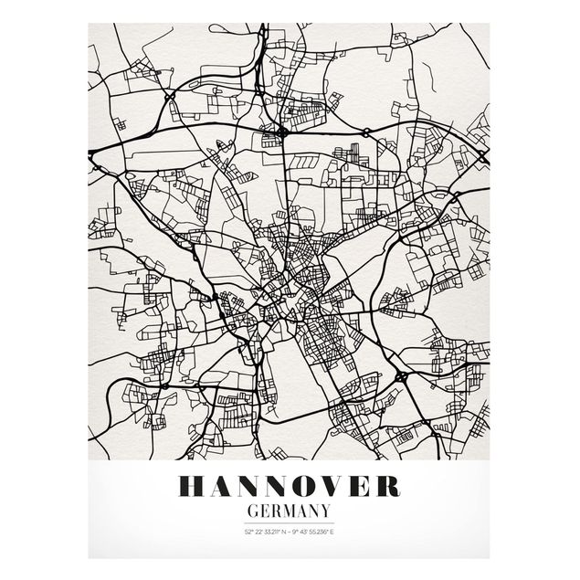 Magnettavla världskartor Hannover City Map - Classic