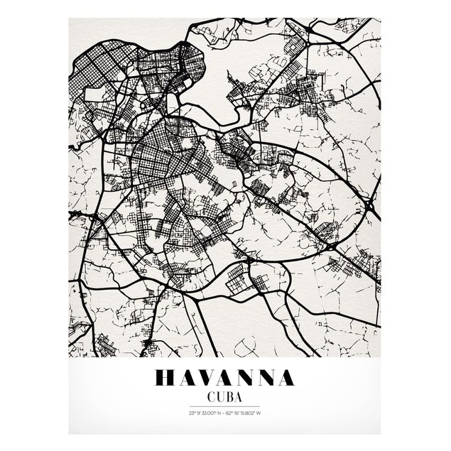 Magnettavla världskartor Havana City Map - Classic