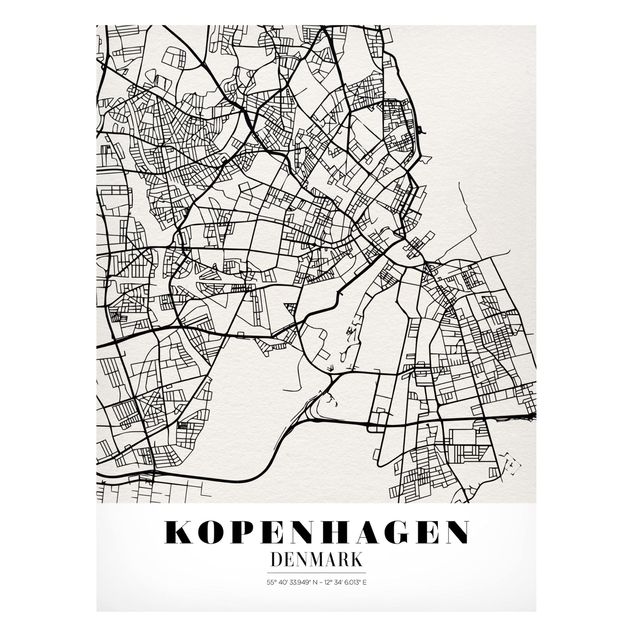 Magnettavla världskartor Copenhagen City Map - Classic