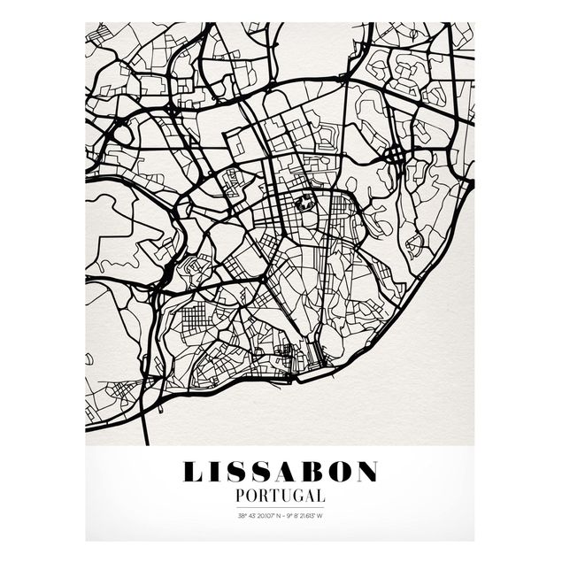 Magnettavla världskartor Lisbon City Map - Classic