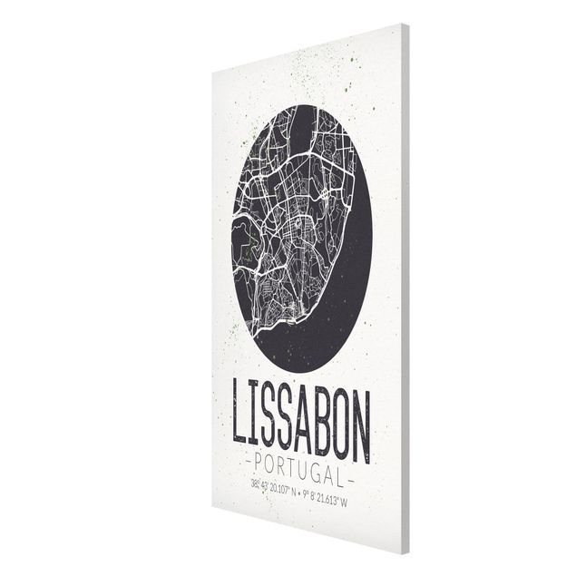 Magnettavla ordspråk Lisbon City Map - Retro