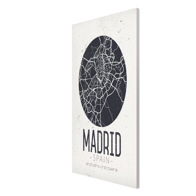 Magnettavla ordspråk Madrid City Map - Retro