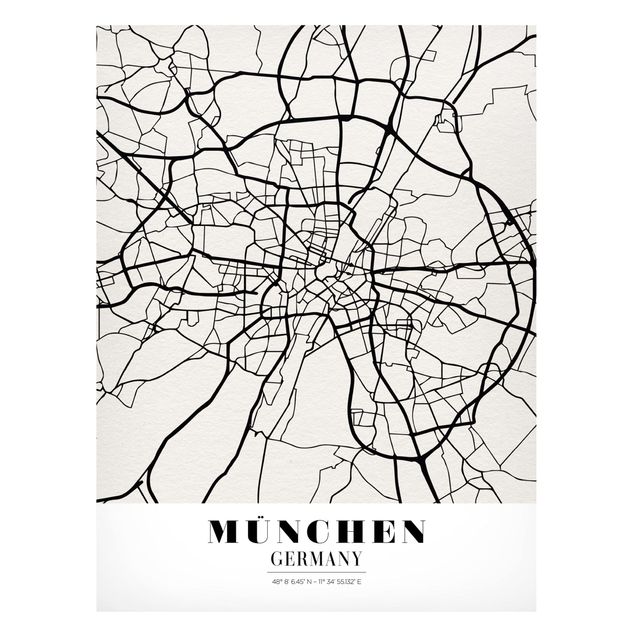 Magnettavla världskartor Munich City Map - Classic