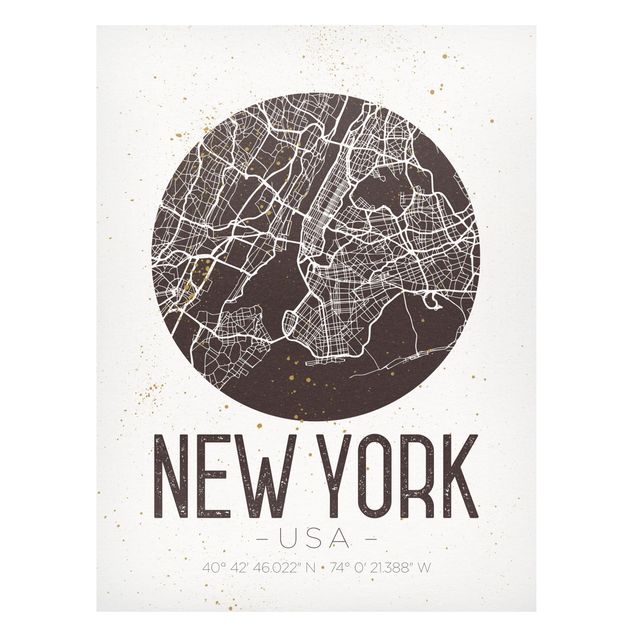 Tavlor New York New York City Map - Retro