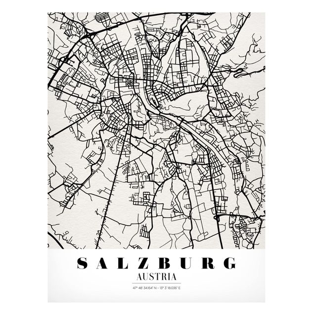 Magnettavla världskartor Salzburg City Map - Classic