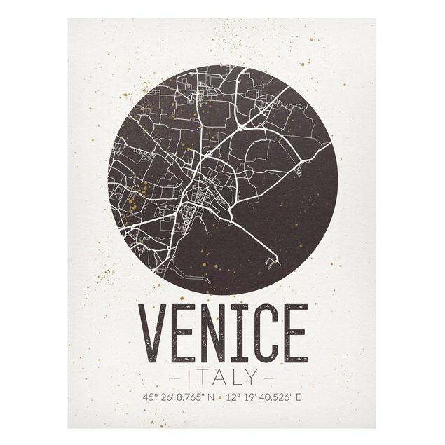 Magnettavla världskartor Venice City Map - Retro