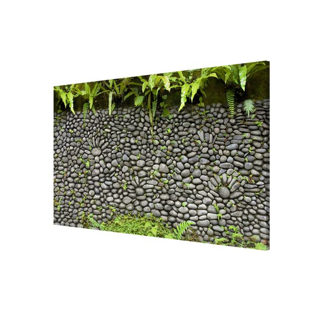 Magnettavla sten utseende Stone Wall With Plants
