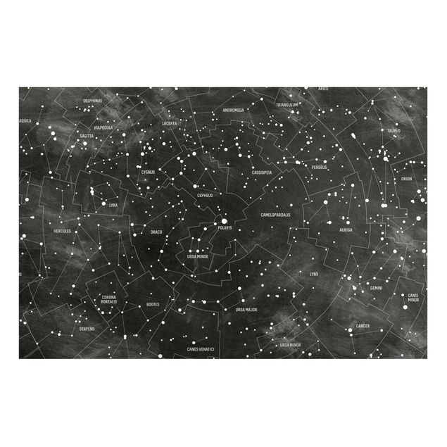 Magnettavla världskartor Map Of Constellations Blackboard Look